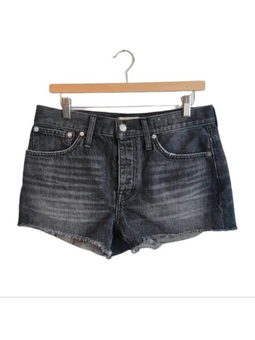 Madewell Black Relaxed Jean Shorts - Picture 4 of 6